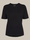 Whistles Black Basic Emily 100% Cotton T-Shirt