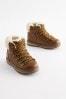Tan Brown Warm Lined Hiker Boots