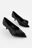 Black Forever Comfort® Ruffle Kitten Heel Court Shoes