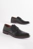 Black Leather Derby Shoes with Navy Contrast Sole