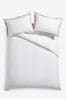 White/Pink Cotton Rich Oxford Duvet Cover and Pillowcase Set, Oxford