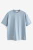 Blau - Lässige Passform - Schweres T-Shirt, Relaxed Fit