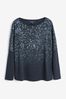 Berry Red Embellished Star Dolman Long Sleeve Top, Regular/Tall