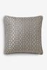 Silver Woven Geometric Cushion