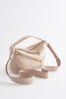 Mid Mink Brown Leather Zip Cross-Body Bag