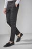 Dark Black - Enge Passform - Tuxedo Suit Trousers with Tape Detail, Skinny Fit