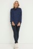 FatFace Blue Thayer Funnel Stripe Sweat Top