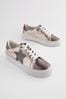 White/Silver Forever Comfort® Chunky Star Lace-Up Trainers