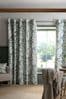 Blue Isla Floral Print Curtains, Eyelet Blackout/Thermal