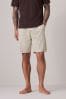 Bone Cream Textured 100% Cotton Lightweight Shorts