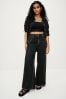 Washed Black Wide Leg straight Jeans