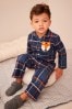 Marineblau/Fuchsmotiv - Pyjama mit Knopfleiste (9 Monate bis 8 Jahre)