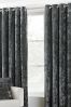 Riva Paoletti Pewter Grey Verona Crushed Velvet Eyelet Curtains