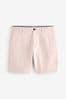 Light Pink Straight Fit Stretch Chinos Shorts, Straight Fit