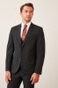 Black Slim Wool Mix Textured Suit Jacket, Slim