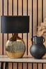 Pacific Gold Gemini Etched Ceramic Table Lamp