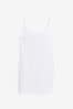 White Long Line Thin Strap V-Neck Vest