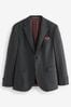 Charcoal Grey Slim Fit Signature Tollegno Suit: Jacket