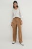 Camel Brown Smart Cargo Trousers
