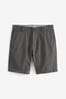 Charcoal Grey Slim Stretch Chinos Shorts, Slim Fit