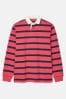 Joules Onside Pink & Navy Striped Rugby Shirt
