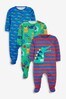 Blue Bear Baby 3 Pack Sleepsuits (0mths-2yrs)