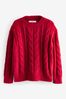 Rot - Pullover mit Zopfmuster