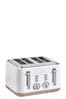 White Bronx Wood Effect 4 Slot Toaster, 4 Slot