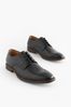 Black Regular Fit Leather Contrast Sole Derby Shoes, Regular Fit