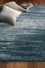 Teal Blue Abstract Stripe Rug