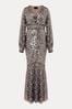 Phase Eight Metallic Thalia Sequin Maxi Dress with Cover-Up