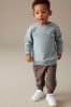 Blue/Brown Utility Oversized Sweatshirt And Joggers Set (3mths-7yrs)