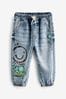 Light Blue Denim Graffiti Print Jeans (3mths-7yrs)