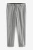 Grey Slim Tailored Herringbone Suit Trousers