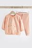 Peach Pink Bunny Baby Top And Leggings Set