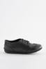 Black Wide Fit (G) School Leather Lace-Up Brogues