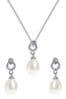 Ivory & Co Stockholm And Pearl Circle Drop Set