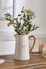 White Mum Inscribed Ceramic Jug Vase