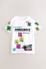 White All Over Print Licensed Minecraft Short Sleeve T-Shirt (3-16yrs)
