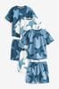 Navy Blue/White Stars Short Pyjamas 3 Pack (9mths-12yrs)
