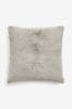 Grey Soft To Touch Plush 50 x 50cm Faux Fur Cushion, 50 x 50cm