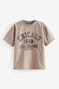 Natural Chicago Relaxed Fit Short Sleeve Graphic T-Shirt (3-16yrs)
