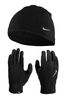 Nike Black Men's Fleece Hat And Glove Set