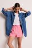 Pink Boy Textured Stripe Tie Waist Shorts