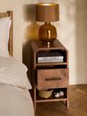 Dark Natural Ellis Oak Wood 1 Drawer Slim Bedside Table, 1 Drawer Slim
