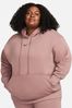 Nike Pink Oversized Curve Sportswear Phoenix Fleece Pullover Hoodie