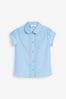 Blue Puff Sleeve Lace Trim School Blouse (3-14yrs), Standard