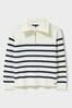 Crew Clothing Knitted Stripe Half Zip Jumper