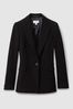 Reiss Black Gabi Petite Tailored Single Breasted Suit Blazer, Petite