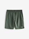 Khaki Green 7 Inch Active Gym Sports Shorts, 7 Inch